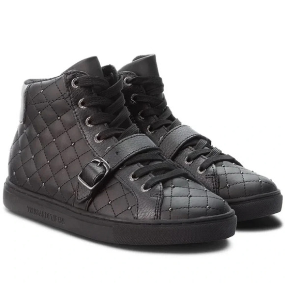 TRUSSARDI JEANS Combat Ecoleather Boot w Buckle SIZE 7.5/8 Chic Funky - Picture 6 of 7